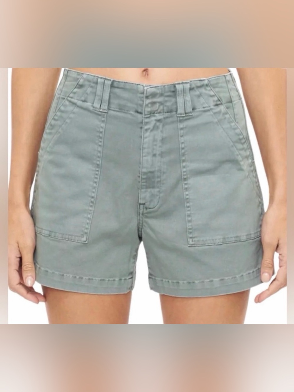 Pistola Marissa High-Rise Utility Shorts in Sage Green